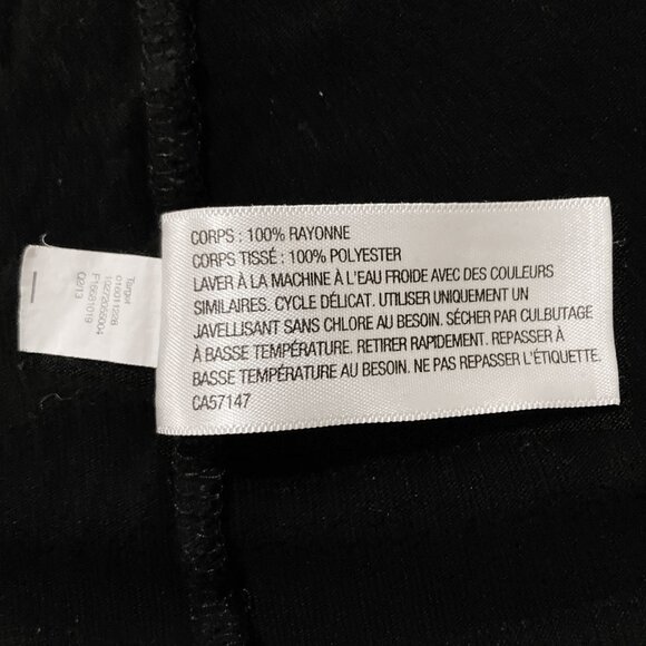 MERONA Plus-size black gathered scope neck tank top ~ LARGE XL 1X rayon shirt - Picture 12 of 14